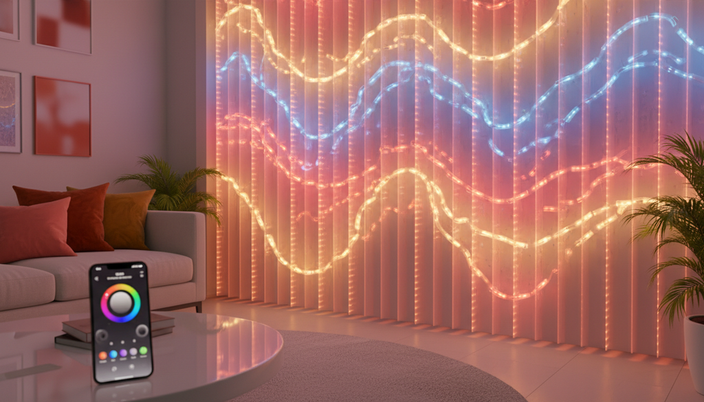 LED Curtain Fairy Lights – Bedroom Window String Lights for Room Décor | Omnira